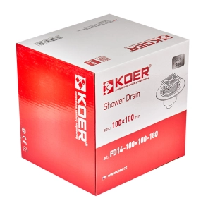 Душевой трап из нержавеющей стали SUS304 Koer FD14-100x100-180 (прямой отвод) (AC0662) №3