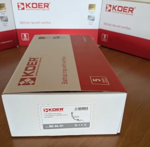 Сифон для ванни Koer BD-04-01 напівавтоматичний з переливом, без ревізії (Колір хром) 1 1/2'' (KR54 №5