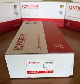 Сифон для ванны Koer BD-04-07 полуавтоматический с переливом, без ревизии (Цвет графитовый) 1 1/2'' №5