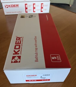 Сифон для ванни Koer BD-04-05 напівавтоматичний з переливом, без ревізії (Колір чорний) 1 1/2'' (KR №3