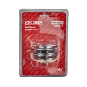 Донний клапан для ванни Koer PW-05-01 автоматичний (Click-Clack) (Колір хром) 1 1/2'' (KR3406) №3