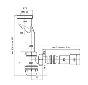 Сифон для пісуару Zerix SP-01 з гофротрубою (ZX5094) №2