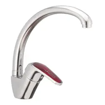 Смеситель Для кухни Haiba Magic 011 с красной ручкой (HB0699)