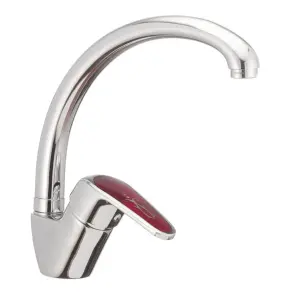 Смеситель Для кухни Haiba Magic 011 с красной ручкой (HB0699) №1