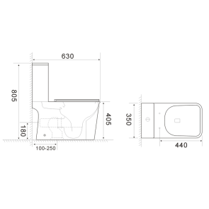 Унітаз-компакт MIXXUS WAVE-0404-R 630х350х805mm, система змиву RIMLESS (MI6692) №6