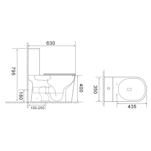 Унитаз-компакт MIXXUS WAVE-0405-R 630х350х795mm, система смыва RIMLESS (MI6694) №5