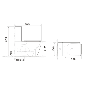 Унітаз-компакт MIXXUS QUADRO-0404-T1 660х360х820mm, система змиву TORNADO 1.0 (MI6688) №2