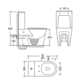 Унітаз-компакт MIXXUS BEVEL-0404-T3 660х360х800mm, система змиву TORNADO 3.0 (MI6726) №6