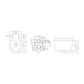 Унітаз підвісний Mixxus BEVEL-0302-T3 520x360x365mm, система змиву TORNADO 3.0 (MI6705) №5
