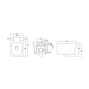 Унітаз підвісний Mixxus QUADRO-0304-R 520x360x365mm, система змиву RIMLESS (MI6707) №2