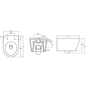 Унітаз підвісний Mixxus ELLIPSE-0307-T3 520x373x365mm, система змиву TORNADO 3.0 (MI6706) №3
