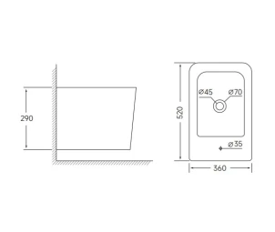 Біде підвісне Mixxus QUADRO-0502 520x360x290mm (MI6713) №2