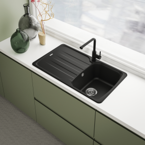 Смеситель для кухни Franke Lina L Pull Out, длина излива - 254 мм, поворотный, 1 рычаг, хром-черный №3