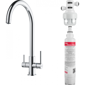 Смеситель для кухни Franke Lina Clear Water, длина излива - 272 мм, поворотный, 1+1 фильтр, хром №2