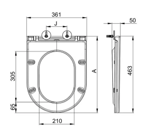 Сидіння-кришка для унітазу Mixxus Premium SEAT COVER ELLIPSE-BEVEL-WAVE-2001 з мікроліфтом 463х361х №2