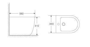 Биде напольное Mixxus Premium ELLIPSE-0601 580х360х410mm (MP6594) №2