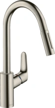 Змішувач для кухні Hansgrohe Focus M41, довж.виливу - 235мм, витяжний, 1важіль, KM240, сталь