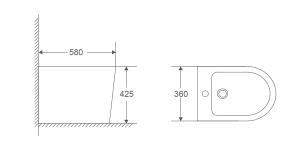 Биде напольное Mixxus Premium BEVEL-0601 580х360х425mm (MP6598) №3