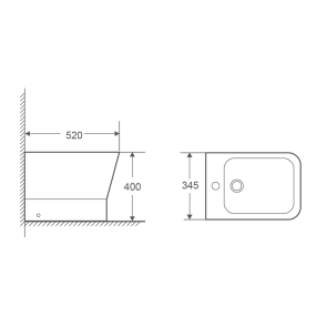 Біде підлогове Mixxus Premium STYLE-0601 520х345х395mm (MP6603) №2