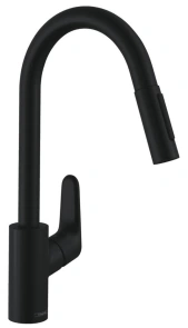 Змішувач для кухні Hansgrohe Focus M41, довж.виливу - 235мм, витяжний, 1важіль, KM240, чорний матовий №1