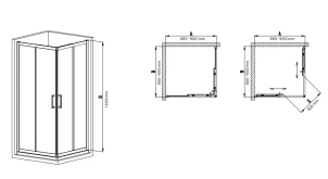 Душова кабіна без піддону Mixxus Premium DIVERSE SC02-90x90x195-TR Chrome прозоре скло 5мм (M №3