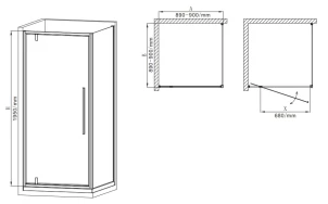 Душевая кабина Без поддона Mixxus Premium BEVEL SC01-90x90x195-TR Black прозрачное стекло 6мм (MI68 №2
