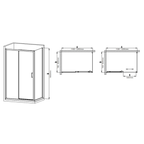 Душова кабіна без піддону Mixxus Premium DIVERSE SC03-120x80x195-TR Chrome прозоре скло 6мм ( №5