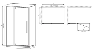 Душевая кабина Без поддона Mixxus Premium BEVEL SC01-120x80x195-TR Black прозрачное стекло 6мм (MI6 №2