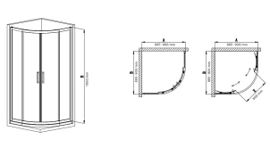 Душова кабіна без піддону Mixxus Premium DIVERSE SC01-90x90x195-TR Black прозоре скло 5мм (MI №3