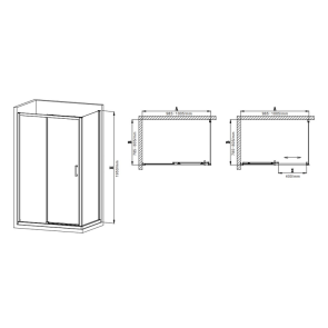 Душова кабіна без піддону Mixxus Premium DIVERSE SC03-100x80x195-TR Chrome прозоре скло 6мм ( №5