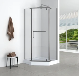 Душова кабіна з низьким піддоном Mixxus LINES SCT01-90x90x198-TR GRAPHITE прозоре скло 6мм (MI №4