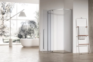 Душова кабіна без піддону Koer SR SC06-100x100x200-TR-01 прозоре скло Easy Clean 8мм, хром (K №3