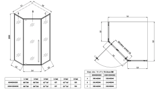 Душова кабіна без піддону Koer SR SC06-100x100x200-TR-01 прозоре скло Easy Clean 8мм, хром (K №11