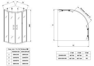 Душова кабіна без піддону Koer SR SC04-100x100x195-TR-01 прозоре скло Easy Clean 5мм, хром (K №3