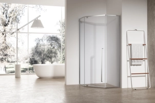 Душова кабіна без піддону Koer SR SC06-100x100x200-TR-01 прозоре скло Easy Clean 8мм, хром (K №12