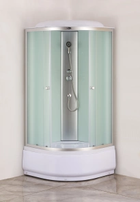 Бокс душовий без гідромасажу Mixxus STRONG SB01-90x90x215-FB SATIN з високим піддоном (MI6884) №1
