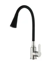 Смеситель Для кухни Mixxus DAX-011 REFL.Black с силиконовым изливом (MI6559)