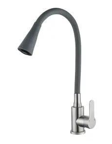 Змішувач для кухНі Mixxus DAX-011 REFL.Gray з силіконовим виливом (MI6560) №1