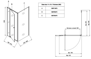 Душова кабіна без піддону Koer SR SC05-90x90x195-TR-01 прозоре скло Easy Clean 6мм, хром (KR5 №9