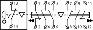 Пост кнопочный XAL-B3-2913К с ключом №3