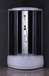 Бокс душевой без гидромассажа Mixxus STRONG SB01-90x90x215-GR SATIN с высоким поддоном (MI6885) №4