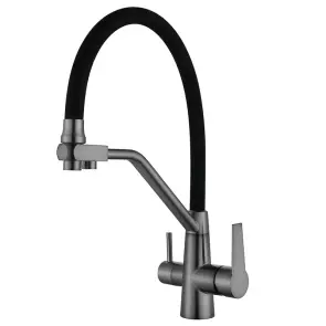 Кухонний змішувач на дві води Mixxus FUL-021 Graphite Refl.Black (нерж. сталь) (MI6115) №1