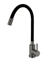 Смеситель Для кухни Mixxus SEO-011 Graphite Refl.Black с силиконовым изливом (MI6566)