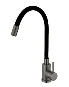 Смеситель Для кухни Mixxus SEO-011 Graphite Refl.Black с силиконовым изливом (MI6566) №1