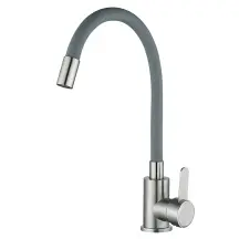 Смеситель Для кухни с серым гибким изливом Mixxus FAN-011 Refl.Gray (нерж. сталь) (MI6106)
