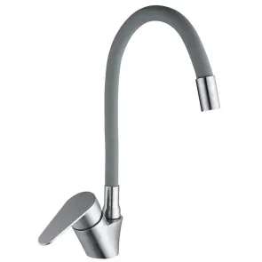 Смеситель Для кухни Mixxus NEO-011 REFL.Gray с силиконовым изливом (MI6557) №1