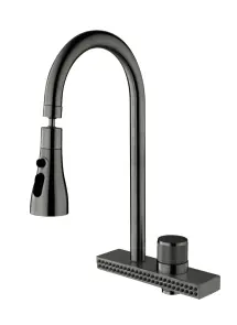 Смеситель Для кухни Mixxus FOL-017 Graphite с функц. "водопад" из нерж. стали (MI6344) №1