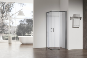 Душова кабіна без піддону Koer SR SC03-90x90x200-TR-07 прозоре скло Easy Clean 6мм, графіт (K №2