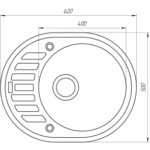 Гранітна мийка Globus Lux ARNO чорний 620х500мм-А0002 №4