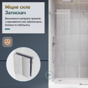 Душова кабіна без піддону Koer SR SC07-120x90x200-TR-01 прозоре скло Easy Clean 8мм, хром (KR №9